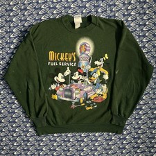 Vintage 90s Walt Disney Mickey Mouse Full Service Crewneck Sweatshirt Green Used