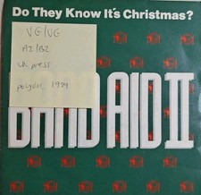 Band Aid II Do They Know It’s Christmas? Vinyl Record 7" VG/VG FEED 2 1989