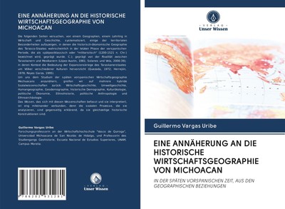 EINE ANNÄHERUNG AN DIE HISTORISCHE WIRTSCHAFTSGEOGRAPHIE VON MICHOACAN | Uribe