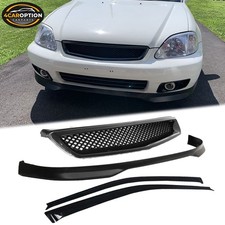 Fits 99-00 Honda Civic 3dr Type R Front Bumper Lip Pp Grille Window Visor