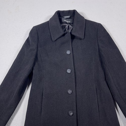 Jones New York cappotto donna 6 petite nero misto cashmere lana lungo elegante giacca - Foto 2 di 12