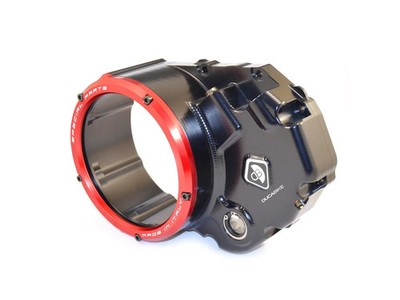 Clear Clutch Cover Oil Bath Black Red DBK For Ducati Hypermotard 950 2019 > 2024