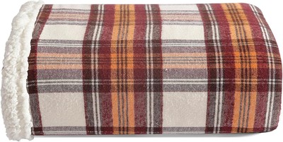 Eddie Bauer - Blanket, Super Soft Throw (60 in x 50 in), Edgewood Red 