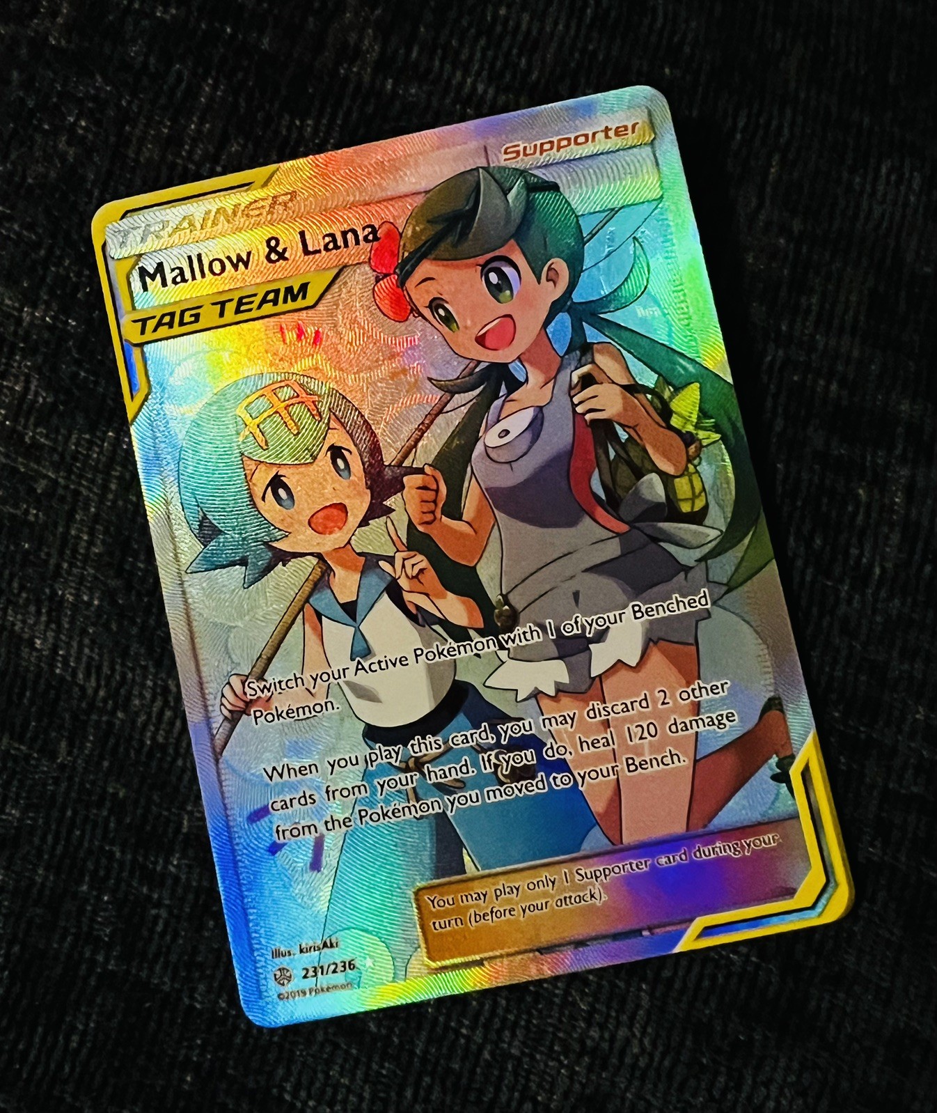 Mallow & Lana Cosmic Eclipse Full Art Ultra Rare Card 231/236 Pokemon TCG Mint