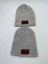 Love Your Melon Womens Gray Cotton Knitted Winter Beanie Hat Lot Of 2
