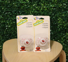 2X The First Years Sesame Street Elmo Pacifier, Vintage 1998 NIP