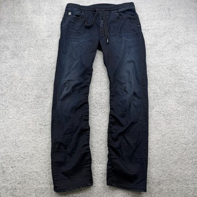 G Star Raw Jeans Men 32x30 Blue Arc 3D Sport Straight Tapered Stretch Drawstring