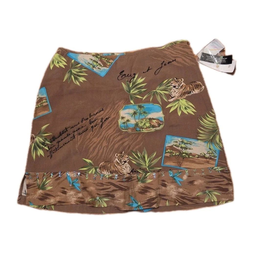 Bamboo Traders Womens 6 A-Line Skort Skirt/Shorts Art Deco
