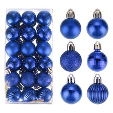 36Pcs Christmas Ball Ornaments Christmas Tree Decorations Light Blue 1.2"/3CM