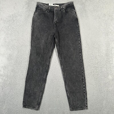Levis Jeans Womens Size 28 Black Premium Mom High Rise Tapered Stone Wash New