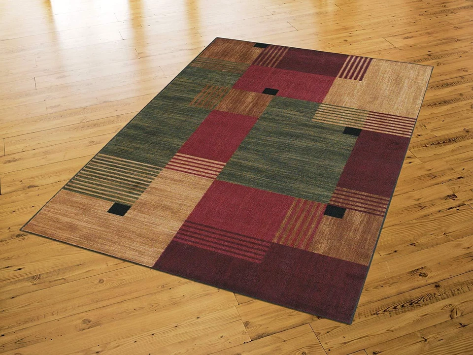 NEW Mohawk Home New Wave Alliance Printed Rug, 8'x10', Burgundy, Green, Multi - Image 3 of 3