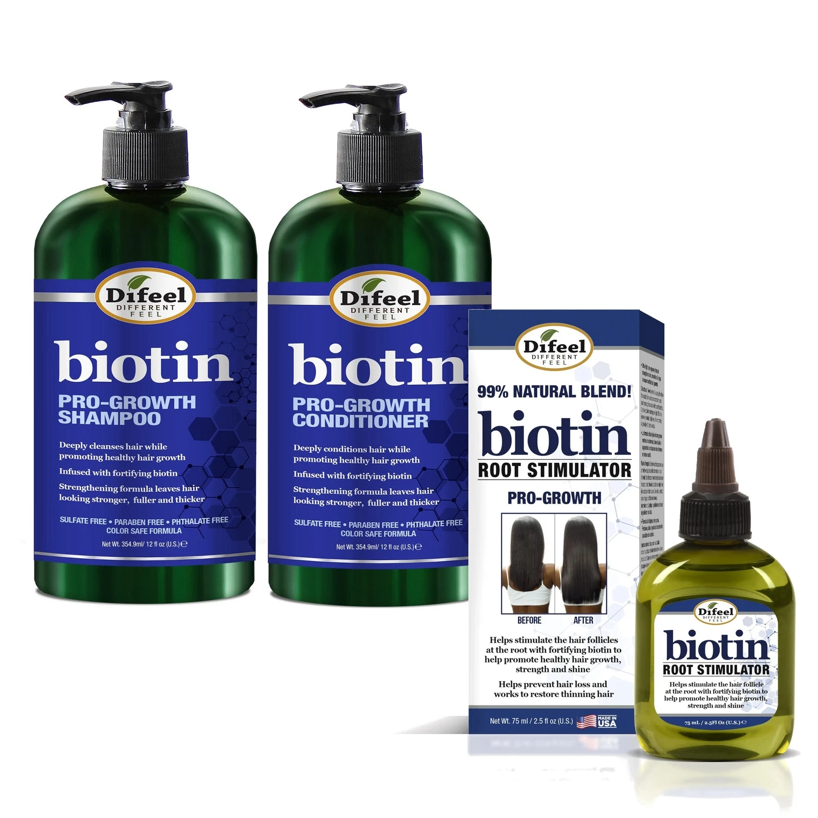 Difeel Biotin 3-PC Cleanse and Treat Hair Growth Set