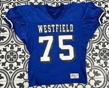 Vintage Westfield NJ High School 1980s Blue Game Worn Mens Jersey XL