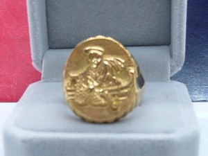 Authentic RING SAINT PETER FISHERMAN 925 STERLING SILVER PISCATORIUS POPE RING GOLD PLATED