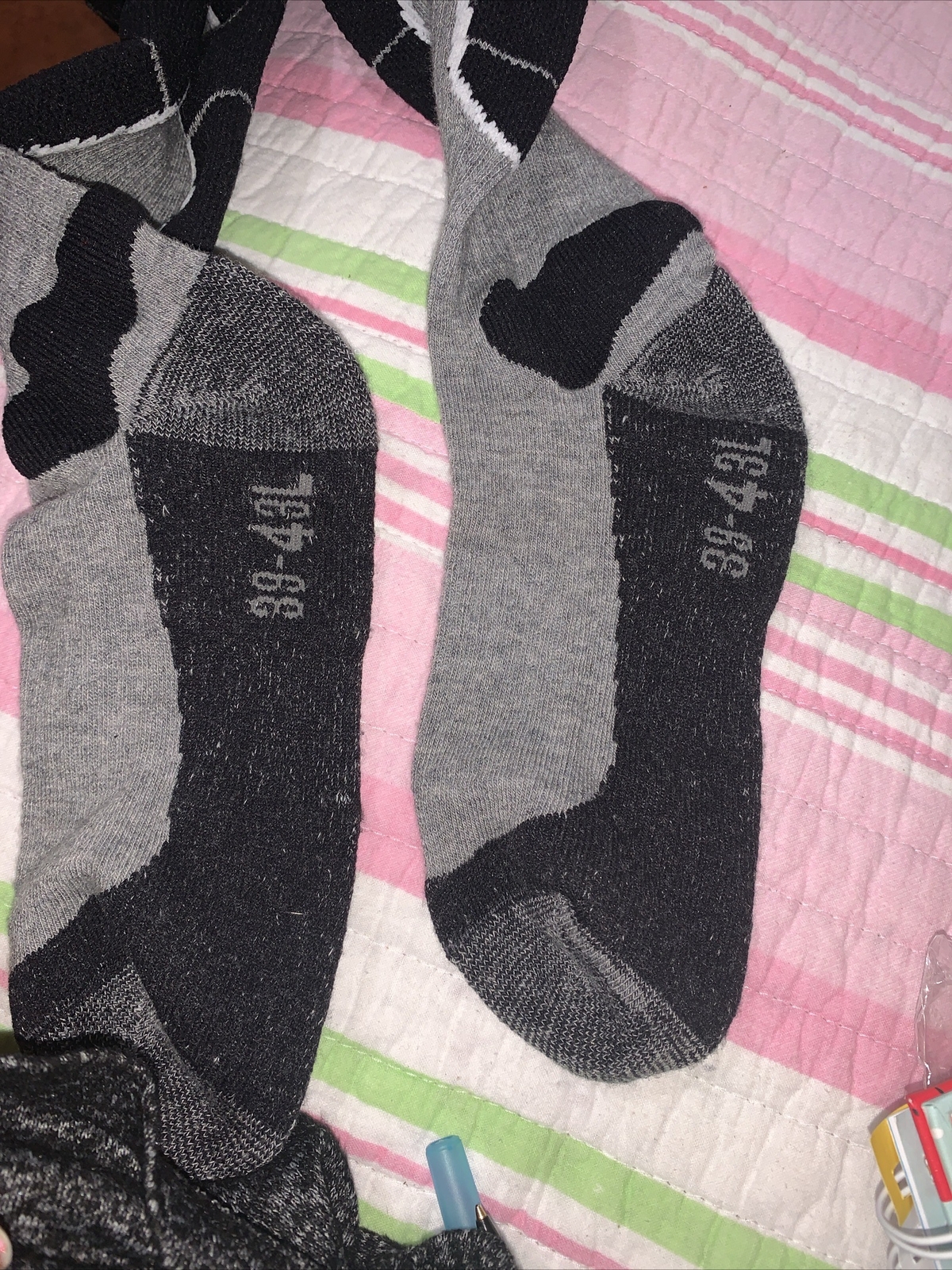 HYLAEA Merino Wool Socks Ski Snow Boarding Black Size Men’s Large 39