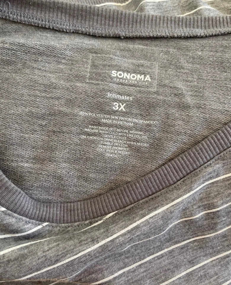 SONOMA PRODUCTS FOR LIFE PIJAMA TOP CAMISA PARA DORMIR MUJER PLUS 3X Foto 3 de 3