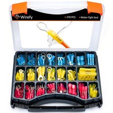 22-10 Gauge - 270 PCS, Wirefy Heat Shrink Wire Connectors Kit - a Resistant Elec