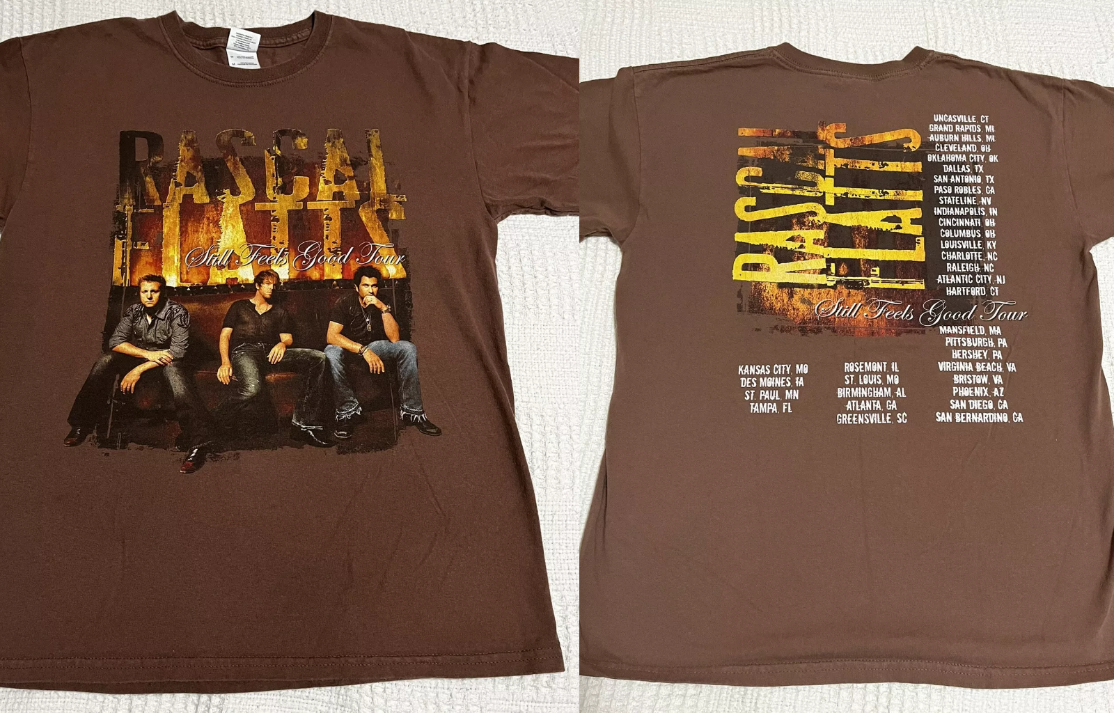 Rascal Flatts Band Still Feels Good 2008 Tour T Shirt Full Size S-5XL