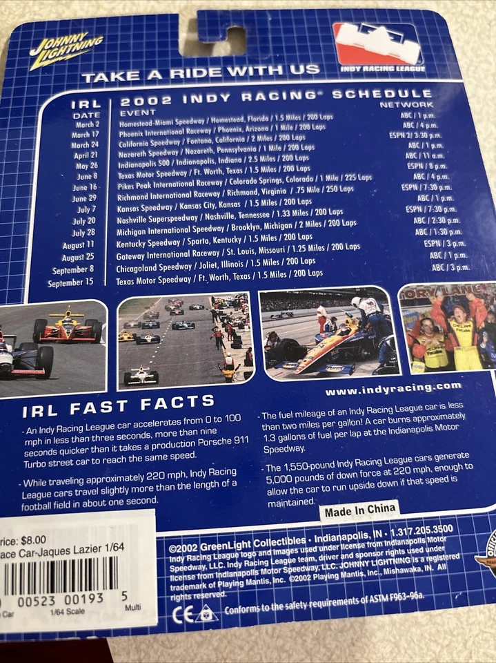Johnny Lightning 2002 #2 Jacques Lazier Moen Racing Indy Car edición limitada Foto 2 de 2