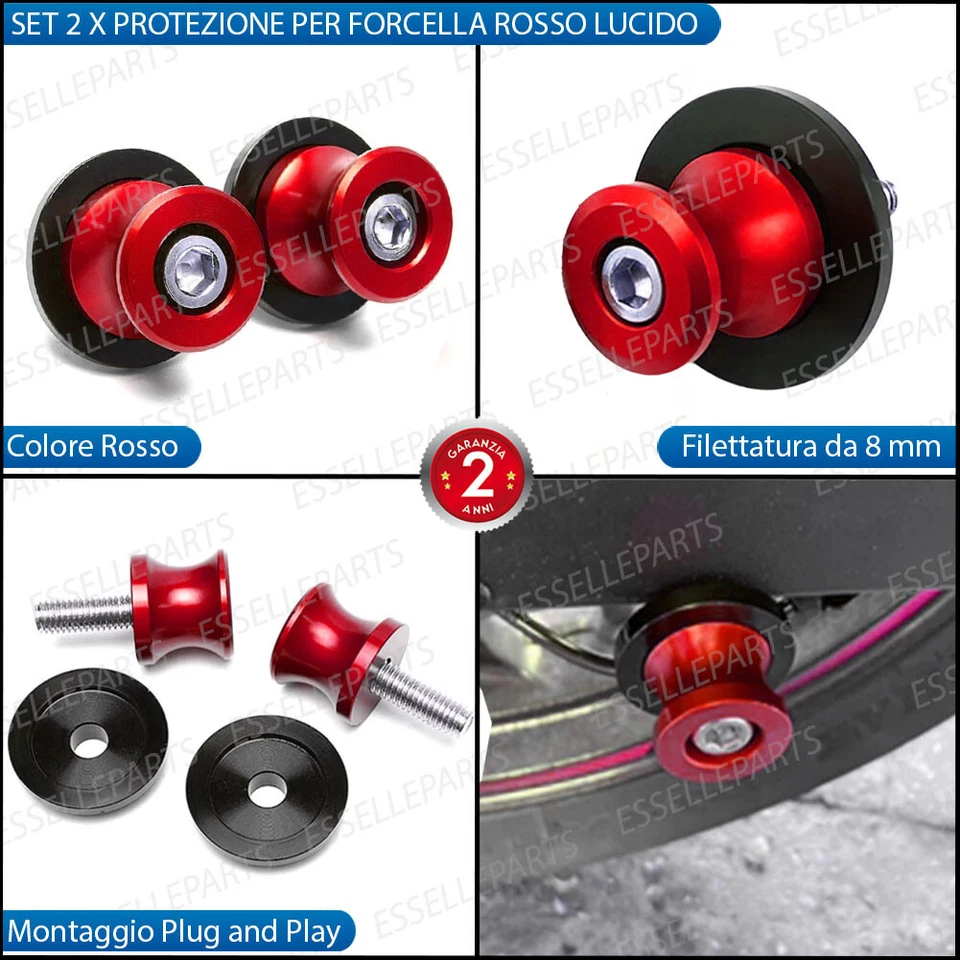 SET 2 NOTTOLINI PROTEZIONE FORCELLA ROSSO PER KAWASAKI Z900 2017-2018 - Immagine 2 di 4