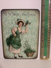 St. Patrick  s Day Decor VINTAGE STYLE Die Cut Cardboard 5 X 7  