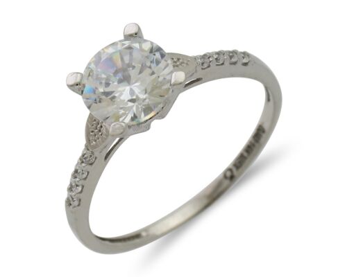 Women Engagement Wedding Ring 14k Real Gold Cubic Zirconia 1.38 ct Size 7.0 - 第 1/10 張圖片