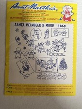 Aunt Martha's Hot Iron Transfers Santa, Reindeer, More 3860 new, Sealed Pack