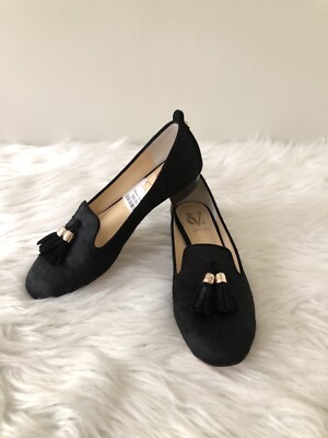 Vero Cuoio Loafers Fur Casual Tassels Flats Slip-on Black Shoes