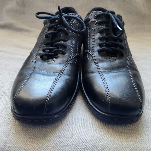 Rockport Bike Sneakers Men’s 9.5M Black Leather Walkability M78822 - Picture 2 of 14
