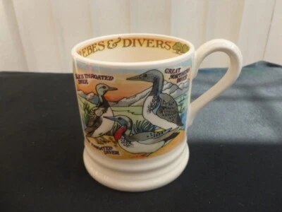 BRIDGEWATER EMMA BRIDGWATER HALF PINT MUG BIRD FAMILIES GREBES AND DIVERS