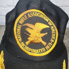 Vintage NRA Made Exclusively For NRA Black Gold Snapback Trucker Hat Made In USA