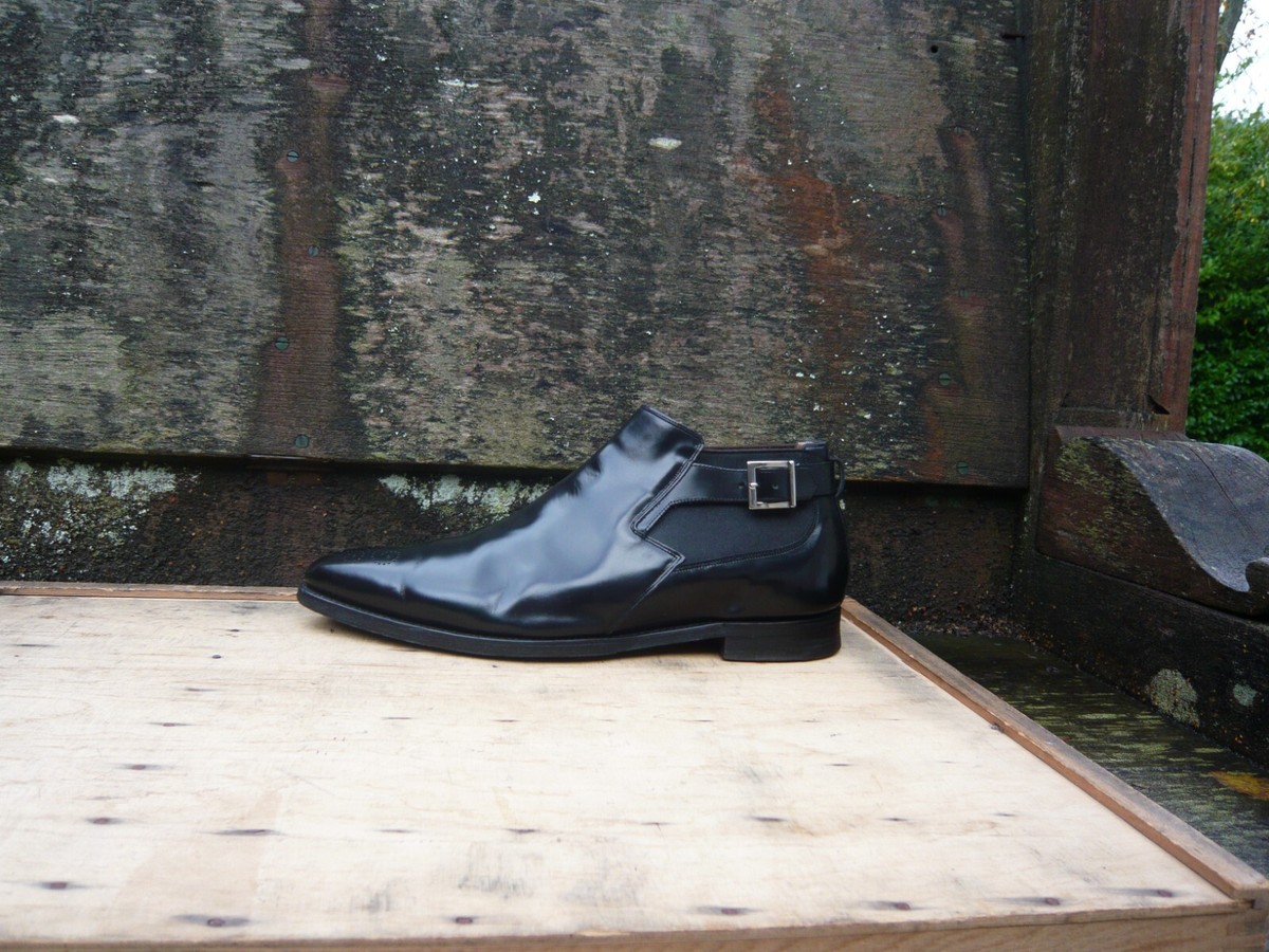 JOSEPH CHEANEY CHELSEA BOOTS JODHPUR BLACK LEATHER UK10 MENS
