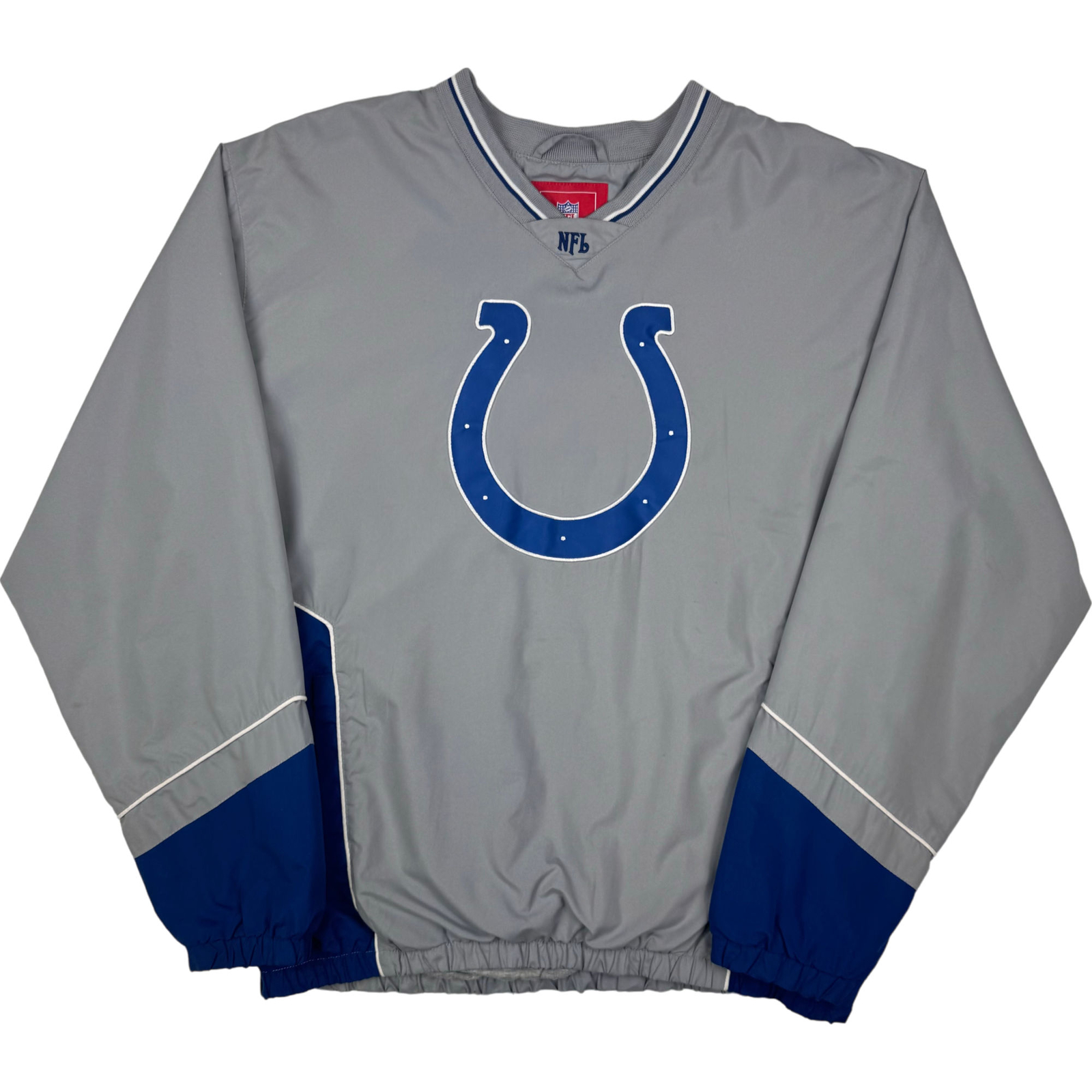 NFL Indianapolis Colts Men's Large Pullover Track Jacket Grey Blue