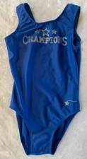 Destira Girls Blue Champions Stars Jewel Gymnastics Leotard CM 8 10