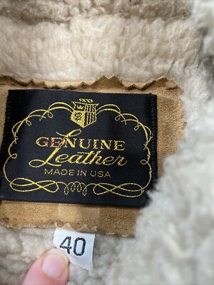 VTG 70s/80s Genuine Leather Suede Sherpa Lined Hooded Full VTG 70s/80s Genuine Leather Suede Sherpa Lined Hooded Full