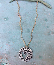 NEW HANDMADE SUNDANCE CHARM HEART NECKLACE GOLD PLATED ARTISAN SILVER JEWELRY