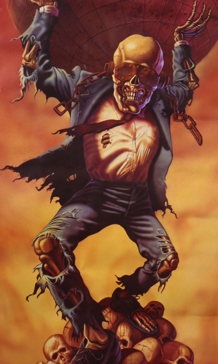 Vintage 1990 Brockum Megadeth Rust in Peace Door Poster 22.5