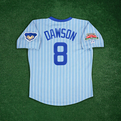 Andre Dawson Chicago Cubs Men's 1970's Wrigley 100th Blue Cooperstown Jersey