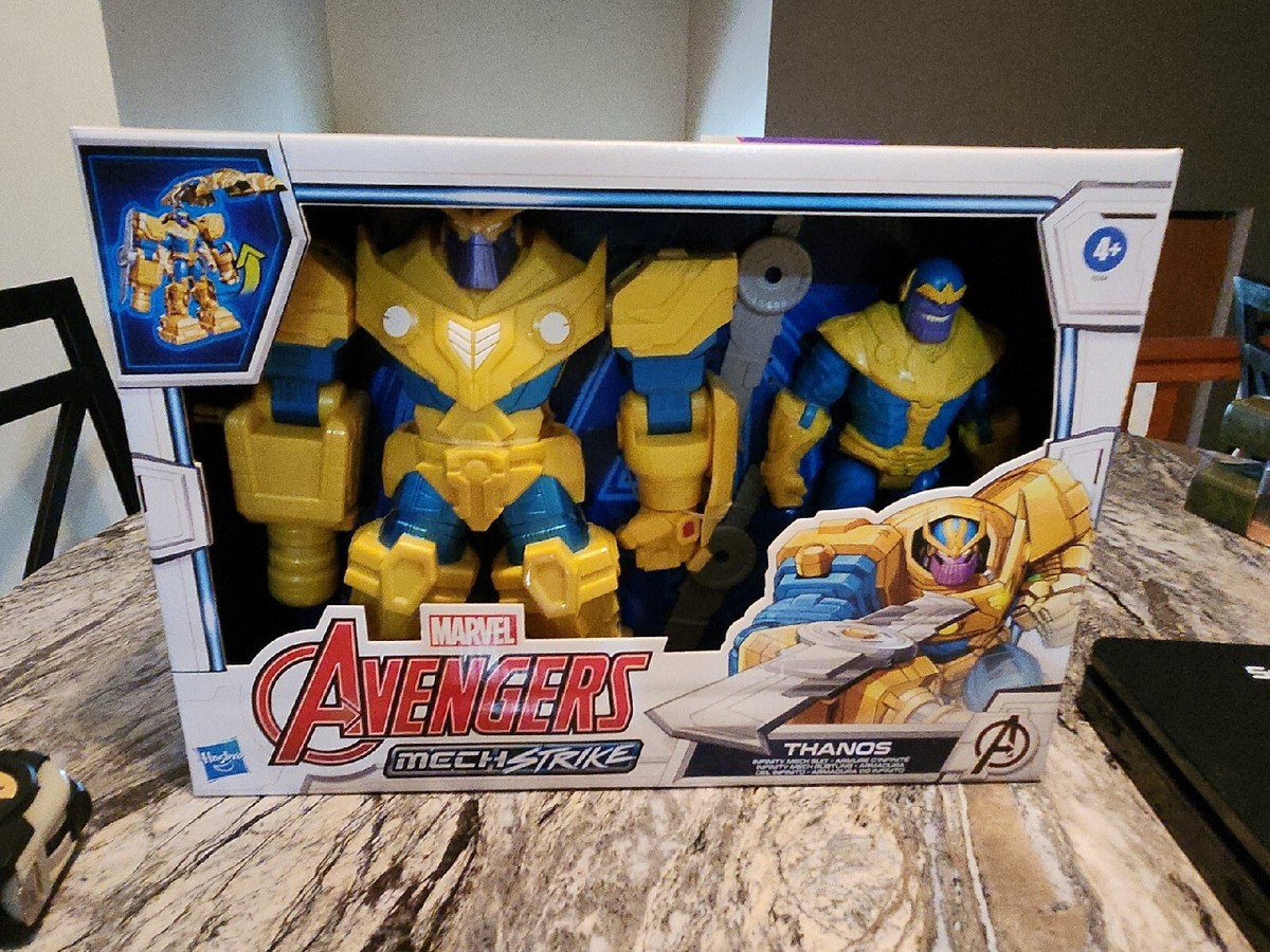 Marvel Avengers Mech Strike Actionfigur – Thanos Mit Mech-Anzug & Waffe, 9 Zoll, Für Kinder Ab 4 Jahren