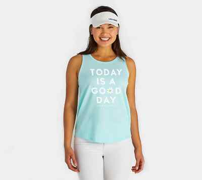 Life is Good Women's Beach High-Low Crusher Tank-Blue/Today-XXXL-NWT-A374184