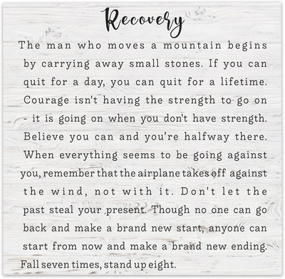 Encouragement Inspirational Gift for Man, Recovery Wood Sign Gift for Him, Addic