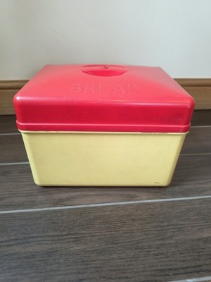 Vintage JURY Brotkasten rot creme Retro Küche Aufbewahrungsbox Kunststoff 50er Jahre Stil