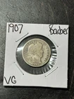 1907 P Barber Silver Dime Nice VG Very Good U.S. 10c Type Coin (Raw18818)