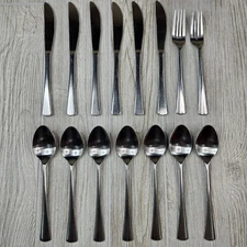 Lowell Cambridge Satin Stainless Flatware Set 15 Piece Spoons Knives Forks