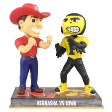 Herbie Husker & Herky the Hawk Nebraska & University of Iowa Rivalry Bobblehead