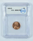 1955-D Lincoln Wheat Cent MS66 RD ICG *6909