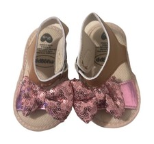 Baby Girl Pink Sequin Bow Sandals Infant Summer Crib Shoes Ankle Strap