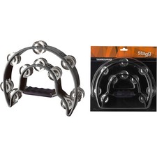 Stagg Cutaway Tambourine with 20 Jingles Black
