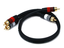 1.5Ft Premium 2 RCA Plug/2 RCA Plug M/M 22AWG Cable - Black
