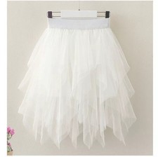 Cake-Style Skirt Tulle Women Elegant Sheer Long High Waist Puffed Pleated